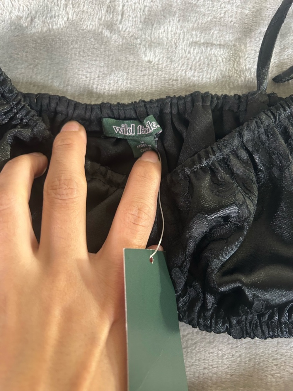 wild fable Black Textured Lace Bralette and skirt set NWT - Picture 6 of 16